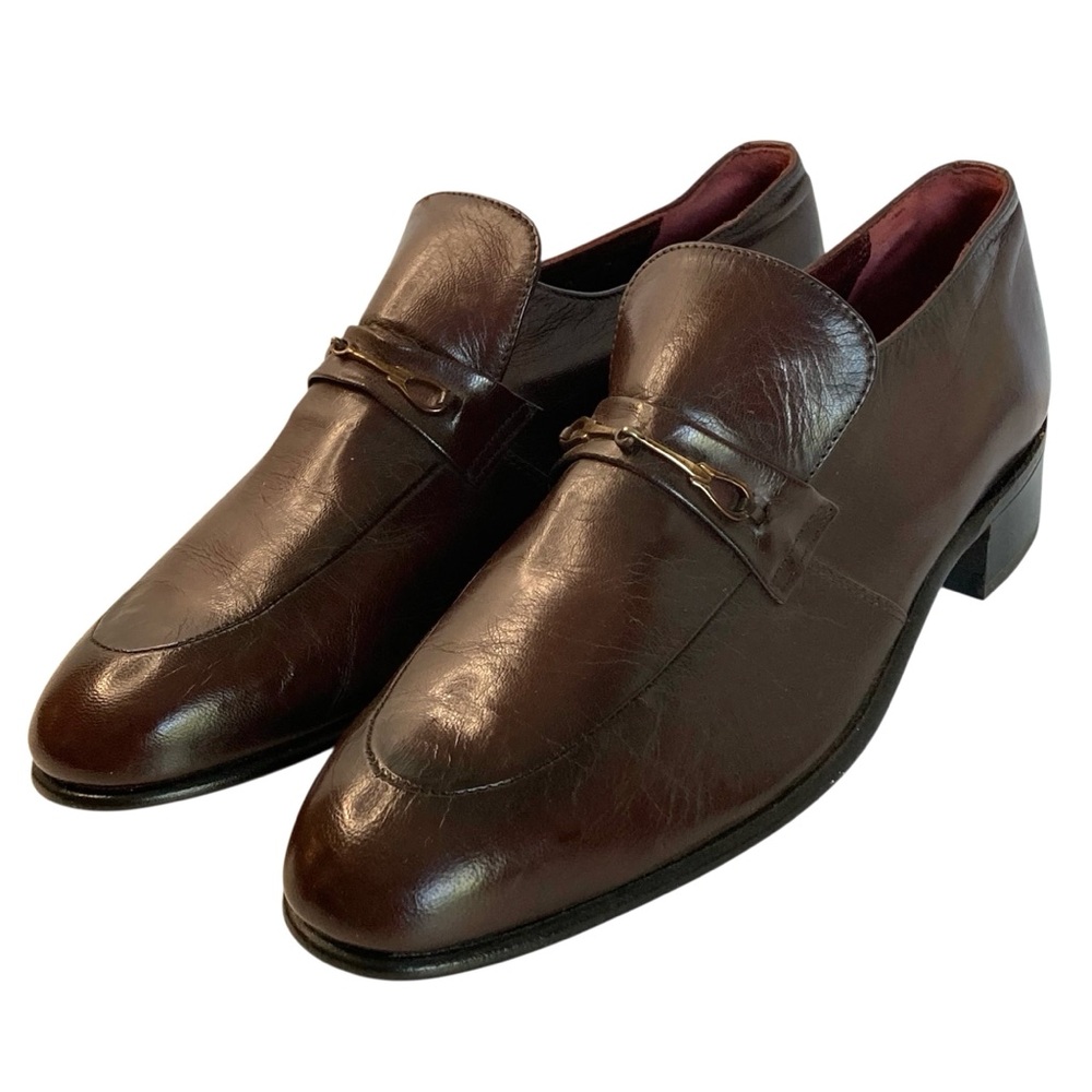 Vintage Nunn Bush Brown Leather Slip On Men's Loafers - Picture 2 of 8